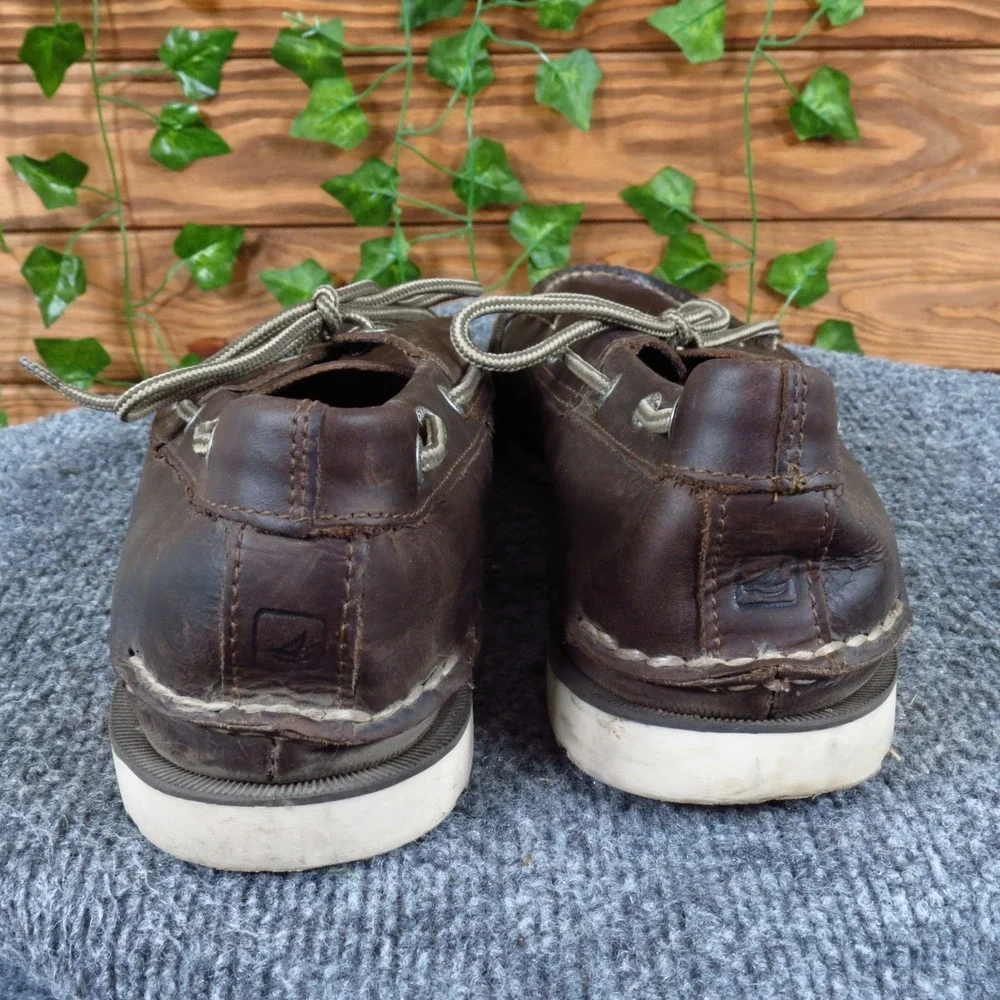 Sperry Authentic Original Mens Boat Shoes Size 11.5 Nautical Dark Brown Leather